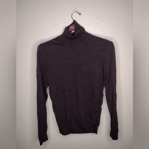 Hugo Boss Women's Wool Turtleneck Sweater Medium Black Finest Yarn Slim Fit X